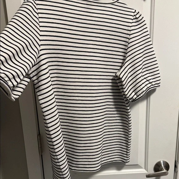Anne Klein Black and White Striped Top - Picture 4 of 5